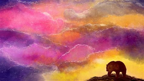 2K free download | Sunset with bear silhouette, fantasy, luminos, dzoko stach, bear, sunset ...
