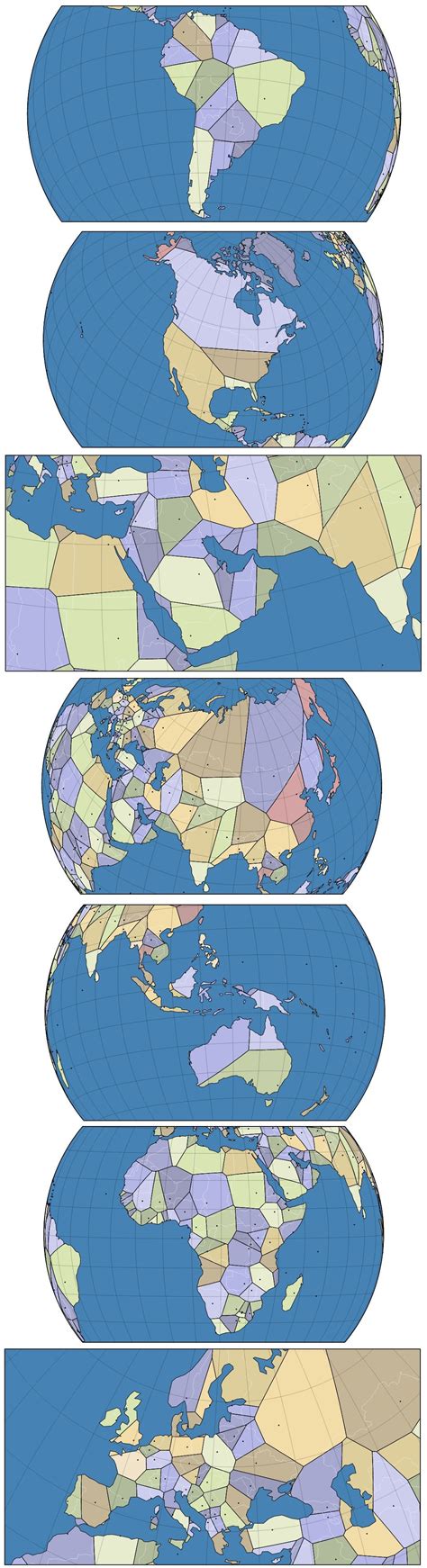 Voronoi map world capitals [1083x3981] : MapPorn