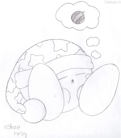 Sleep Kirby - drawn by water-kirby on DeviantArt