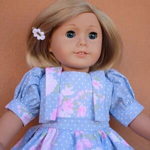 AG Blue and White Dotted Dual Fabric Dress, Jacket, Panties, and Shoes Fitting American Girl ...