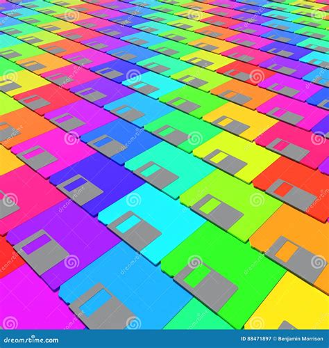 Layered Array of Colorful Floppy Disks Stock Illustration - Illustration of disk, save: 88471897