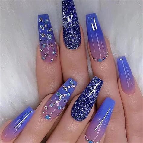 Glitter Purple Nails