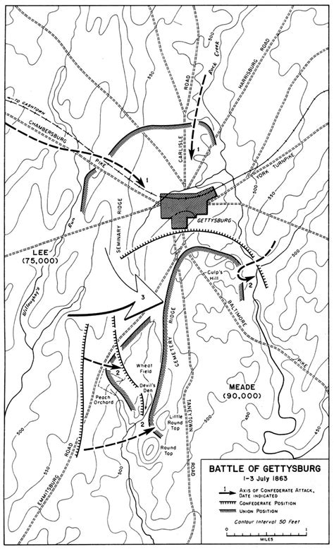 Gettysburg Battle Map Day 1