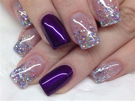 Beautiful sparkles with added purple !! | Purple glitter nails, Purple nail designs, Glitter ...