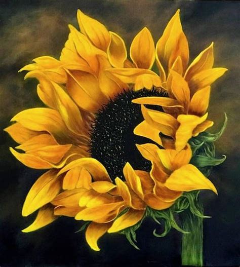 Painting on Canvas Acrylic Painting - Etsy | Pintura de girasol, Arte del girasol, Pinturas girasol