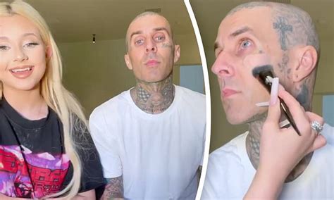 Travis Barker, 45, gets his face tattoos covered with makeup by ...