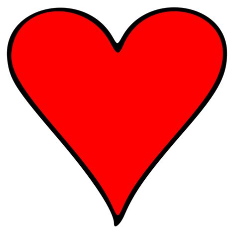 Outlined Heart Playing Card Symbol - Openclipart