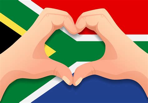 South Africa flag and hand heart shape 8719405 Vector Art at Vecteezy