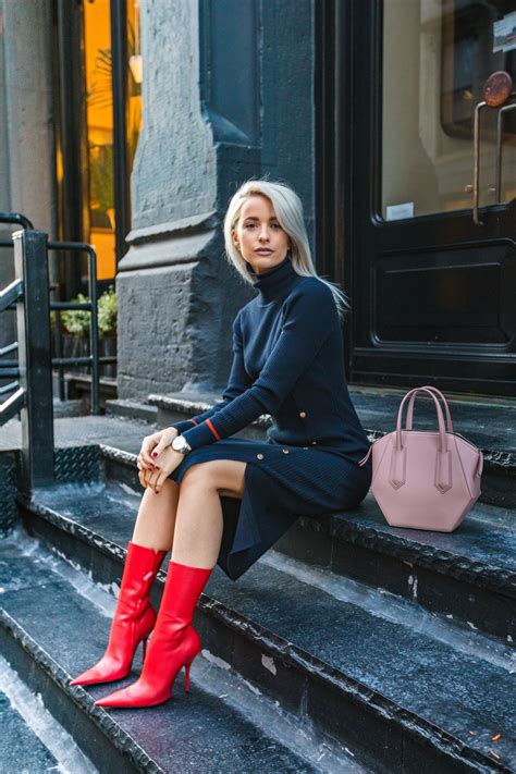 How To Style Red Accessories For Autumn - Inthefrow | Red boots outfit, Fashion, Red leather boots