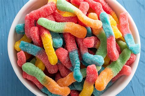 Colorful Sour Gummy Worms