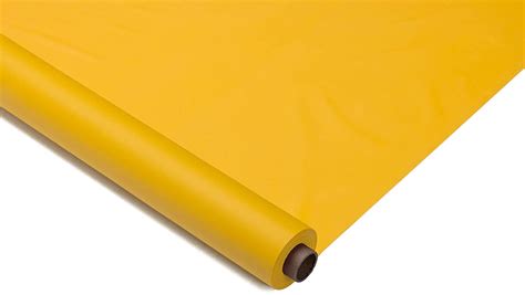 Exquisite 300 ft. x 40 in. Plastic Yellow Tablecloth Rolls - Disposable Plastic Table Cover ...