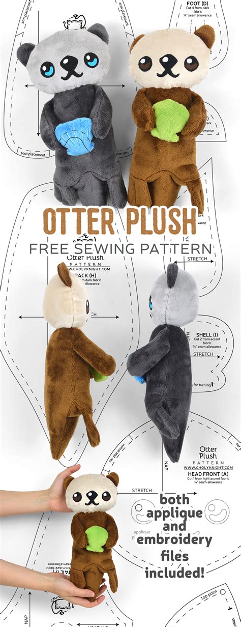 Otter Plush Sewing Pattern by SewDesuNe on DeviantArt