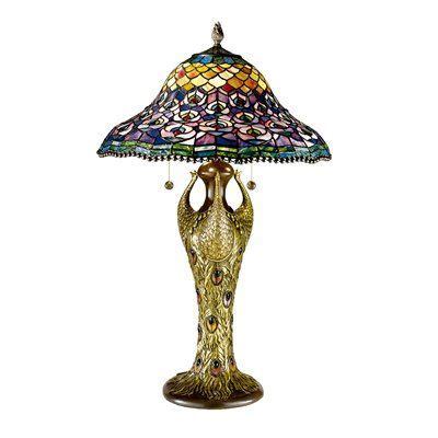 Dale Tiffany 7976/291 4 Light Peacock Tail Table Lamp, Antique Bronze | Lamp, Tiffany lamps ...