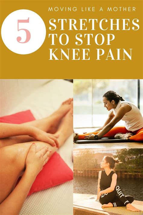 5 Stretches for Getting Rid of Knee Pain | Knee pain exercises, Knee pain stretches, Knee pain ...