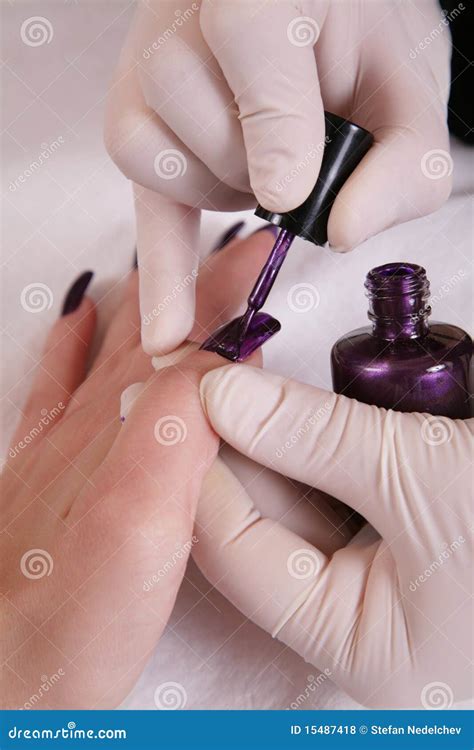 Manicure Procedure in a Salon Stock Photo - Image of fingernail, brush ...