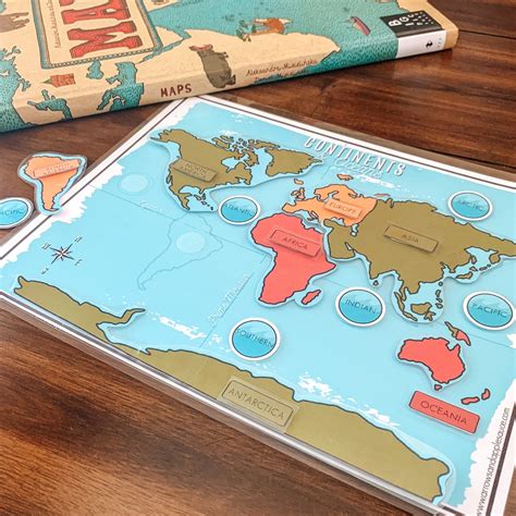 Continents & Oceans Printable Puzzle World Geography Map | Etsy