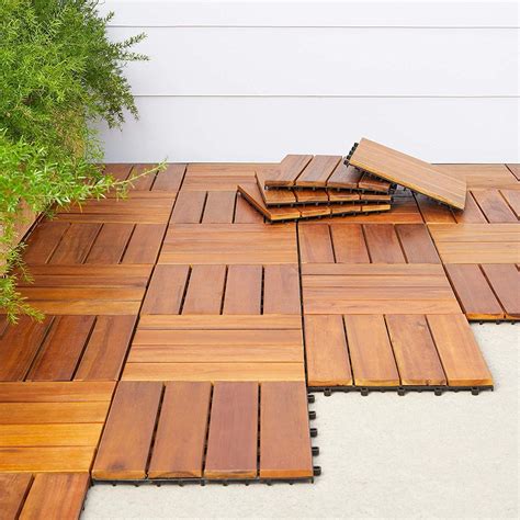 Deck Tiles Hardwood Tiles Interlocking Deck Tiles-10 Tiles 12 - Etsy | Patio flooring, Outdoor ...