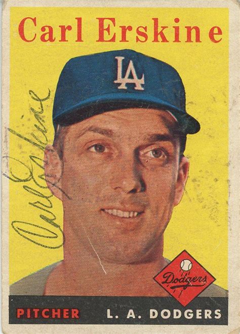 Todd Mueller Autographs: Carl Erskine- Signed 1959 Trading Card (Los Angeles Dodgers)