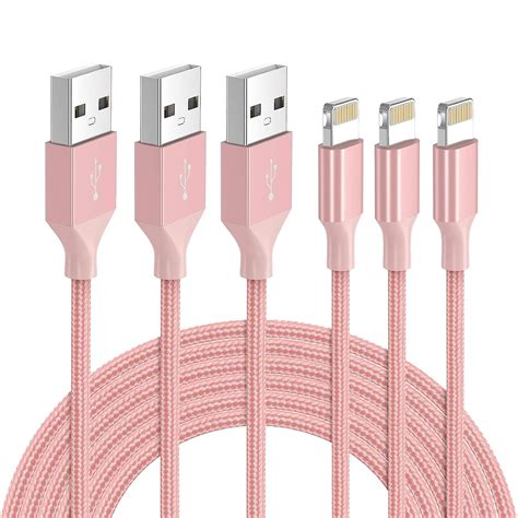 3 Pack 6FT iPhone Lightning Cable - Quntis Nylon Braided iPhone Charger ...