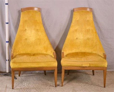 Pair of gold upholstered high back chairs; 68-2788 - R.H. Lee & Co ...