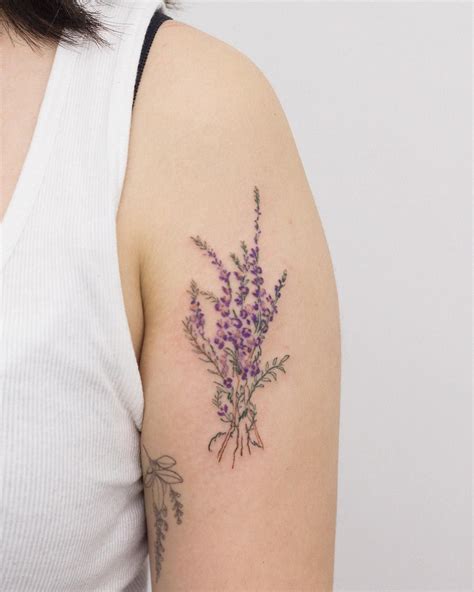 Purple Heather Flower Tattoo - bmp-rush