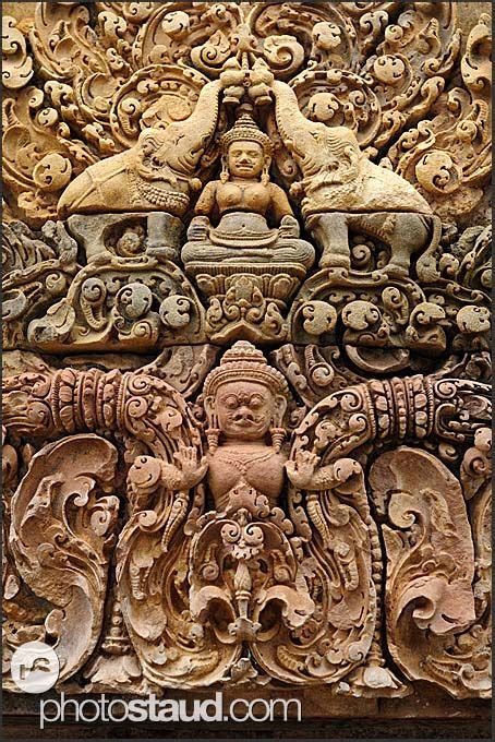 Elaborate stone carvings, Banteay Srei Temple | Stone carving, Angkor, Cambodia