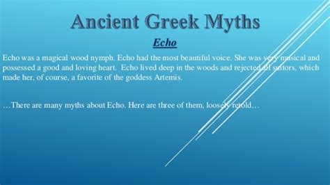 Ancient Greek myths/Legends - Echo