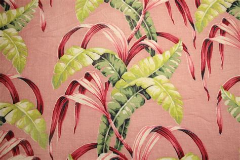 Pink and Green Tropical Vintage Barkcloth Era Fabric 39 | Etsy ...