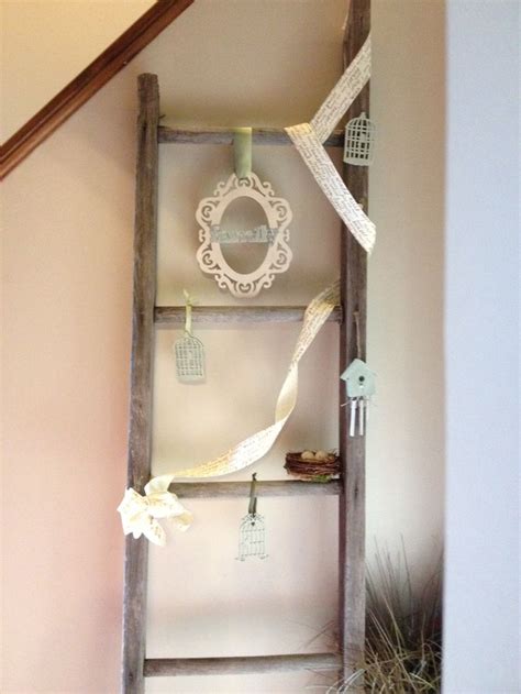 Wall ladder decor | Wall ladder decor, Ladder decor, Wall ladder