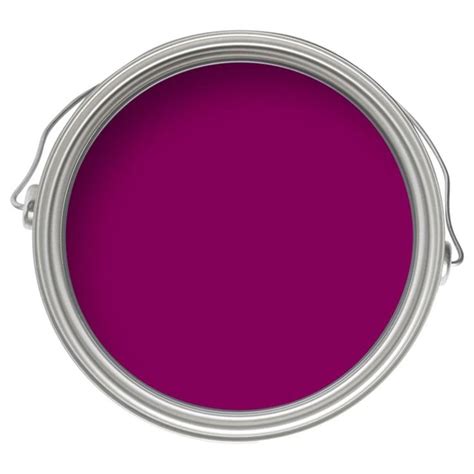 a purple paint can with white trim on the top and bottom, it is painted in bright
