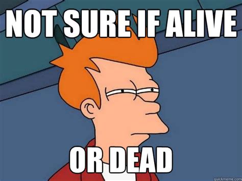 not sure if alive or dead - Futurama Fry - quickmeme