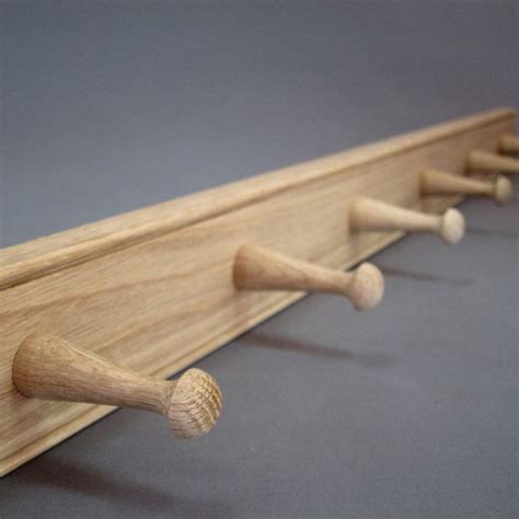 Solid Oak Shaker Peg Rail Traditional Old Vintage Style Coat Peg Rack Handmade Country Cottage ...