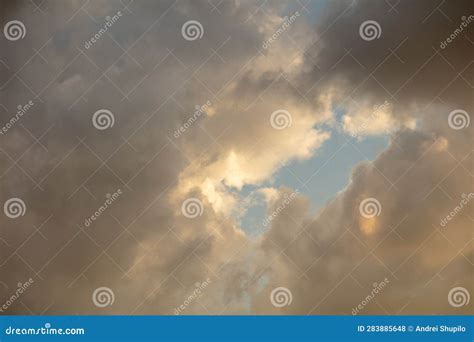 Thunderclouds in the Sky at Sunset. Stock Photo - Image of evening ...