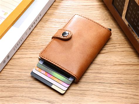 Leather Pop Up Wallet, Credit Card Holder, RFID Blocking, Wholesale