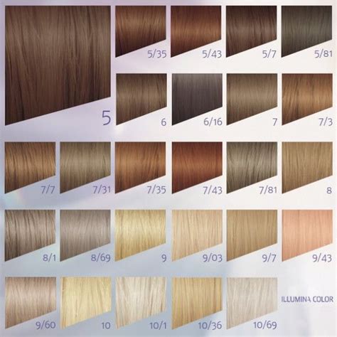 Wella illumina toner chart | Chatain clair cuivré, Cartes de ...