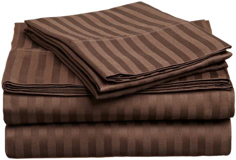 Queen Striped Waterbed Sheet Set, Premium Long-Staple Combed Cotton ,18 Colors