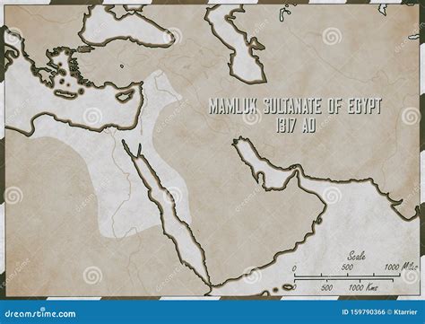 Original Hand Drawn Map. Mamluk Sultanate of Egypt in 1317 AD Stock Illustration - Illustration ...