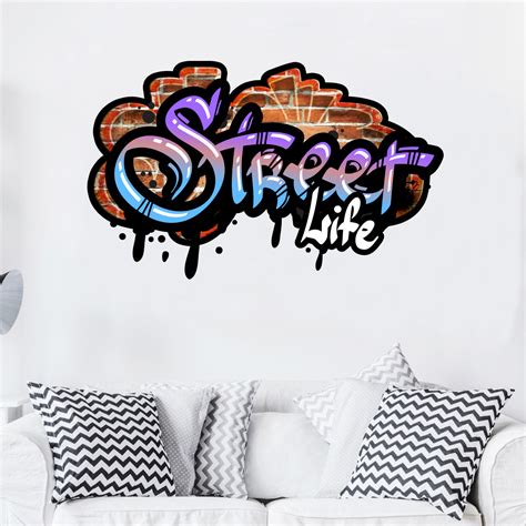 Wall sticker graffiti street life – Wall decals WALL DECAL ART AND ...