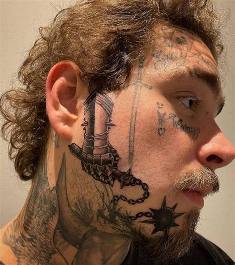 UPDATED 2021 Posty Malone Inspired Face/Neck Temporary Tattoos Set - New Tattoos Included - Skin ...