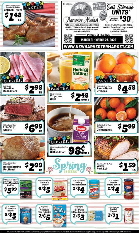 Next Week's Specials - New Harvester Market