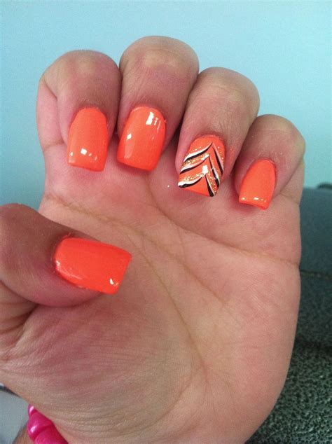 Pin by Ashley DePasquale on nails | Bright orange nails, Orange nails ...