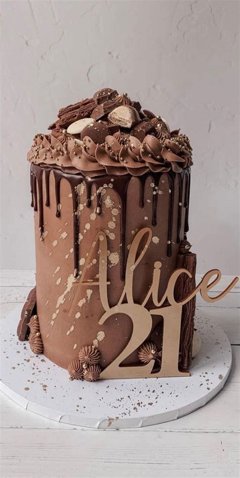 25 Cute Birthday Cake Ideas : Chocolate Cake for 21st Birthday