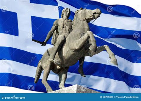 Statue of Alexander the Great at Thessaloniki City, Greece Stock Photo - Image of destination ...