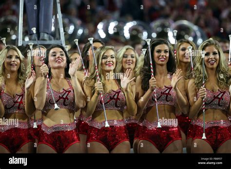 January 11, 2016 Alabama Crimson Tide cheerleaders perform during the 2016 College Football ...