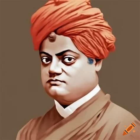 Painting of swami vivekananda with sand background