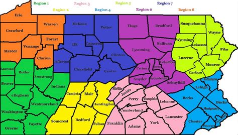 Map of Regions - Pennsylvania Society of Physician Associates