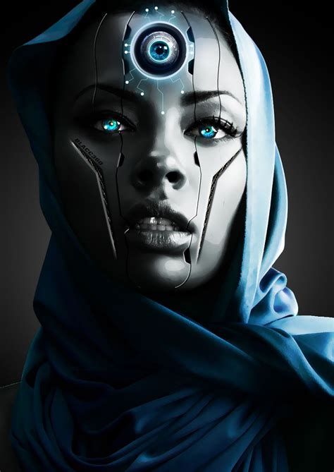 I See You. Artist: BLACC360 | Robot girl, Science fiction art, Sci fi art
