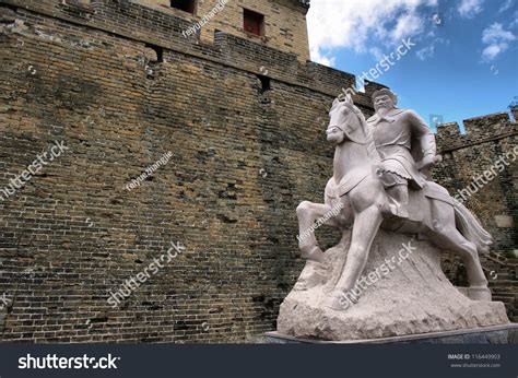 Jinshanling Great Wall And Qi Jiguang Statue(More Than 700 Years Old) Stock Photo 116449903 ...