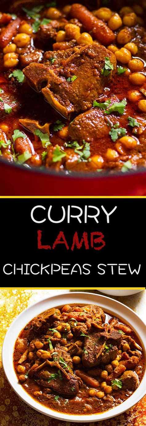 This Curry Lamb Chickpeas Stew is the perfect recipe for rainy days. It is warming and slightly ...