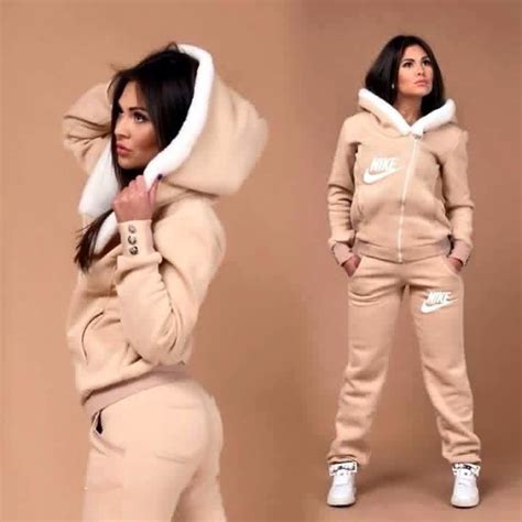 Cream Nike woman's tracksuit | Track suits women, Tracksuit women ...